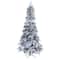 8ft. Pre-Lit Flocked Montana Down Swept Spruce & Pinecones Artificial Christmas Tree with Clear LED Lights